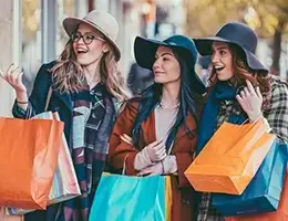 young women shopping